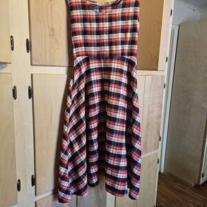 ShiLong Fashion, Plaid Kids Dress - Red and Black, Flare Skirt, XXL, C1